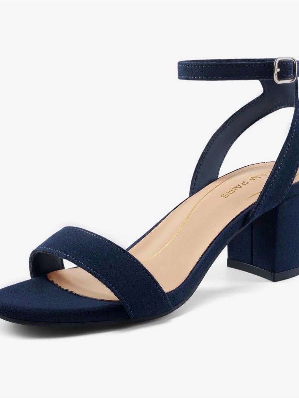 Dream Pairs Navy Suede Open-Toe Ankle Strap Heels